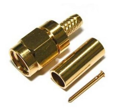 SMA Plug Crimp 2.5C-2V 75ohm Gold (Mini RG59)